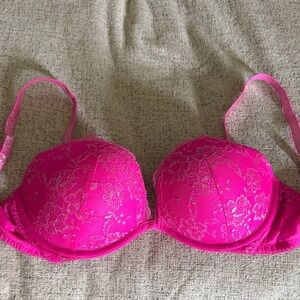Victoria's Secret Hot Pink Lace Bra